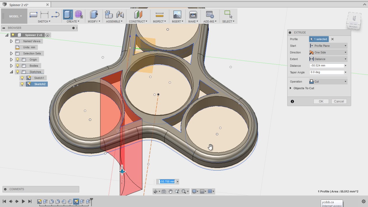 Fidget Spinner 3D tutorial 3