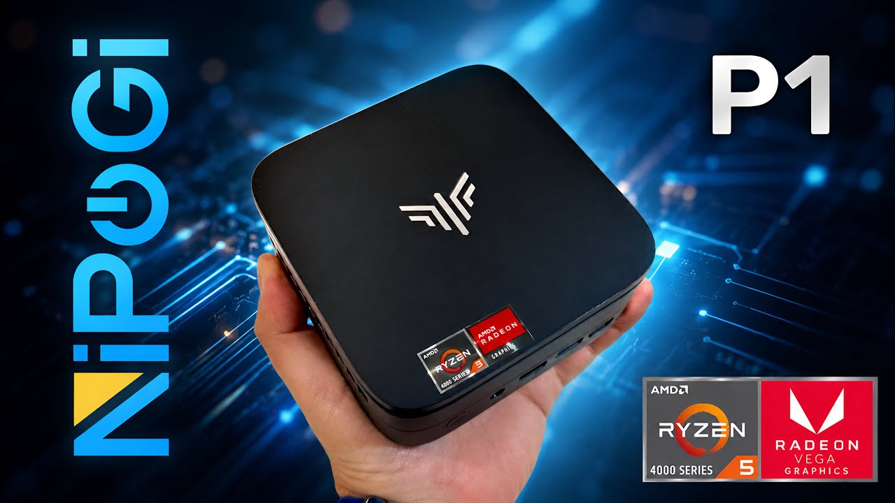 NiPoGi P1 Pinova Series - Super Mini PC Ryzen | Radeon Vega 6 | 16GB Ram | 512GB SSD