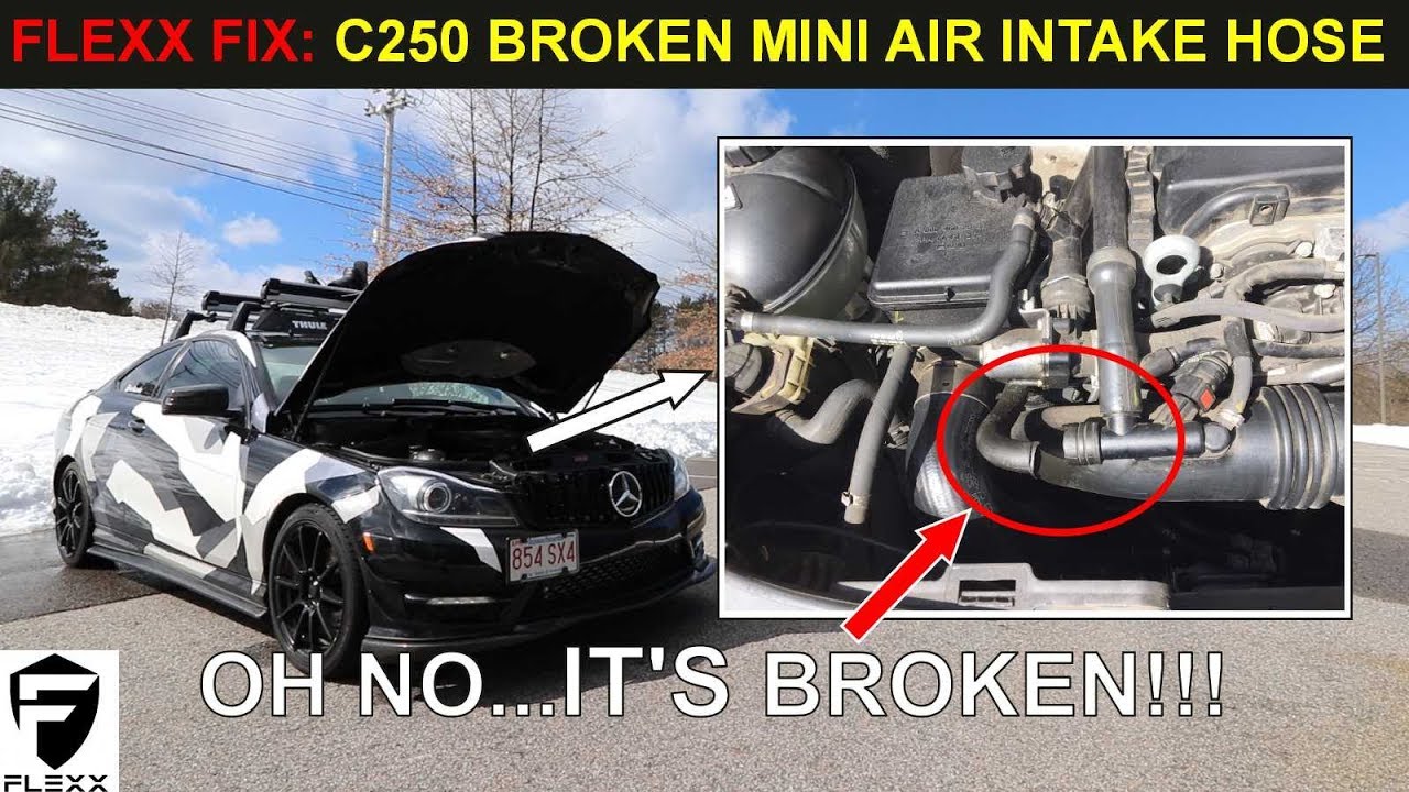 Ремонт сломанного шланга воздухозаборника Mercedes C250
