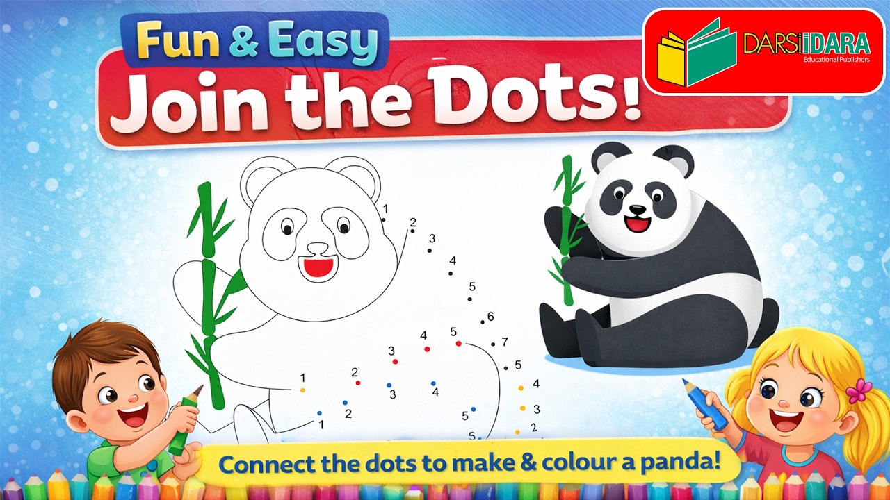 Coloring + Join the Dots Combo| Junior Artists| Panda Drawing @darsiidaraeducational #drawing