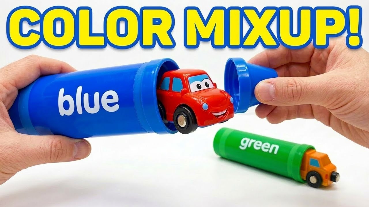 Teach Toddlers Colors & Counting with Toy Cars & Crayons!