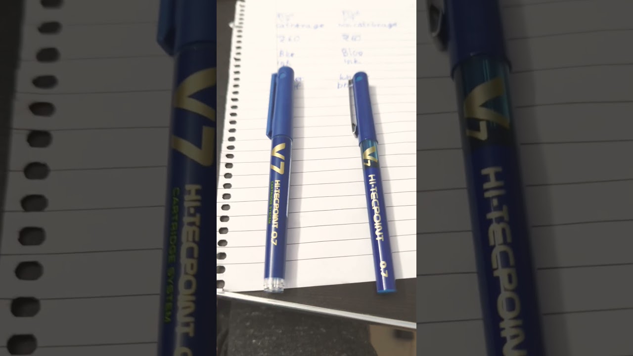 Pilot v7 cartridge vs  v7 non cartridge