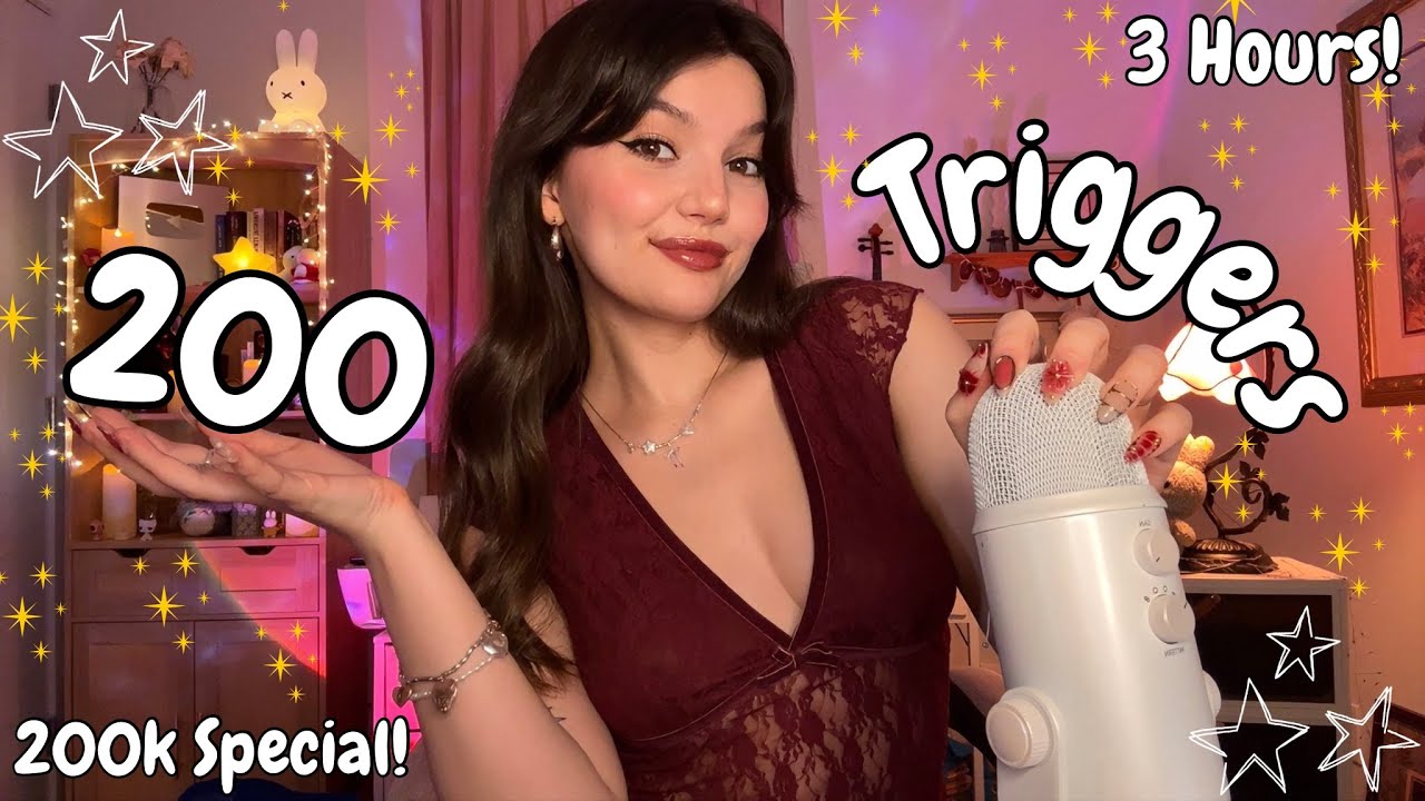 ASMR | 200 Fast and Aggressive Triggers (200k Special) Mouth Sounds, Hand Sounds, Mic Triggers, +++