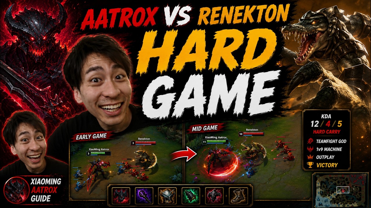 🛑 XiaoMing Aatrox vs Renekton - Hard Game - XiaoMing Aatrox Guide