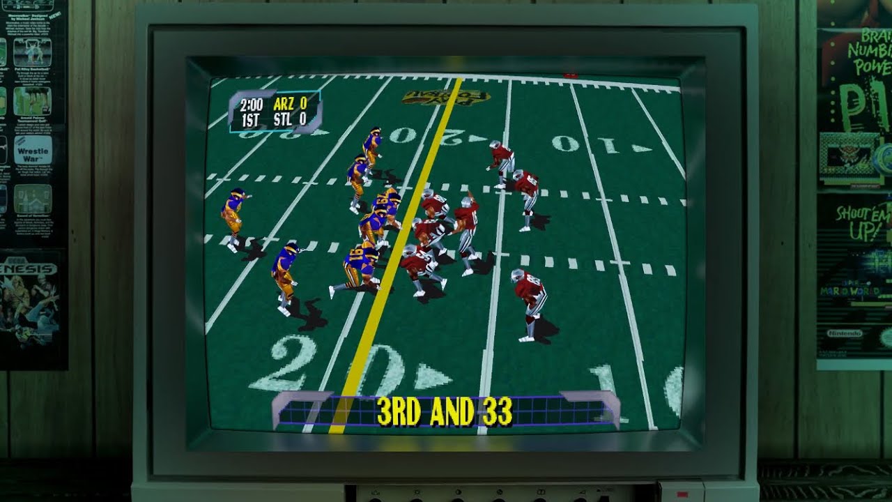 Retroarch Immersive TV Bezel - NFL Blitz + 2000 (PS1) Demo Attract
