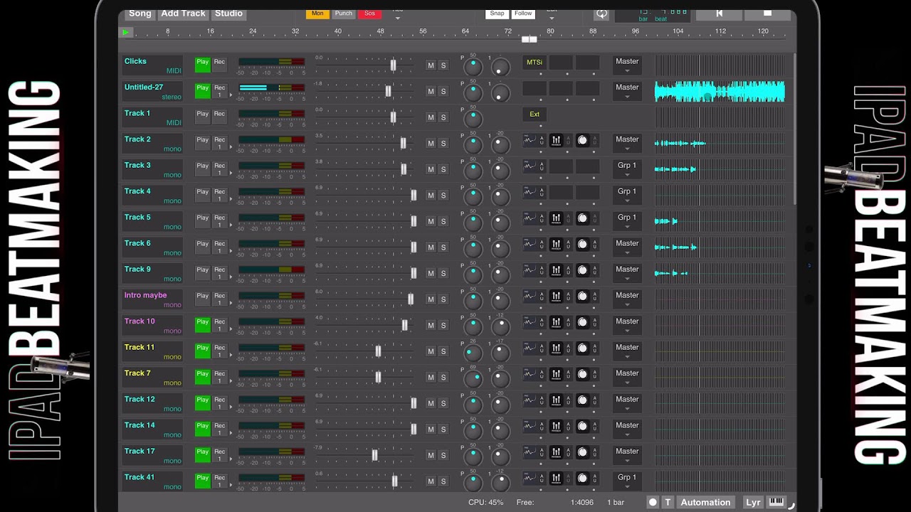 Vocal Tune Pro (AutoTune) iPad 🌊 Songwriting Live in MultiTrackStudio MTS