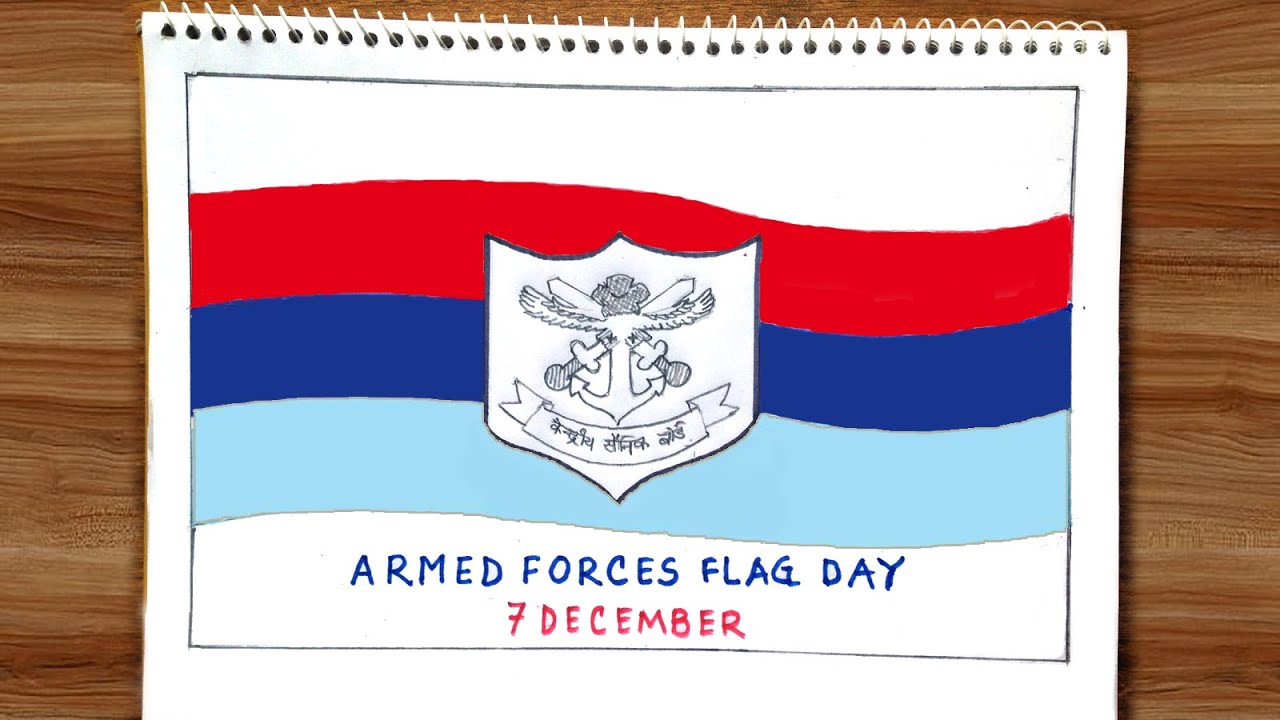 Armed Forces Day Drawing Easy 🎖️ Armed Forces Flag Day Drawing 🎖️ Indian Armed Forces Day