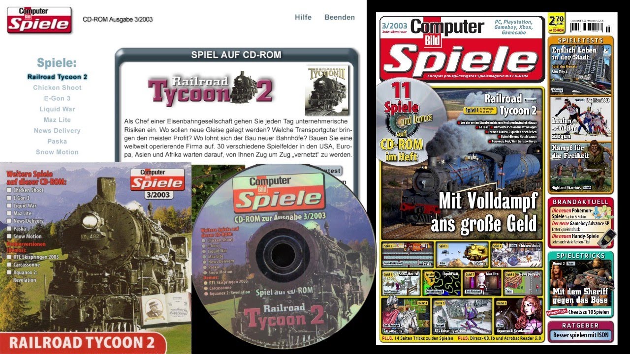 Die Computer Bild Spiele 3/2003 (Zeitschrift und CD mit Railroad Tycoon 2)