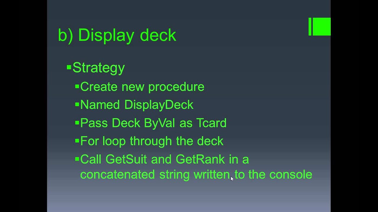 AQA COMP1 PEST1 (abcd) Create and  DisplayDeck TASKS