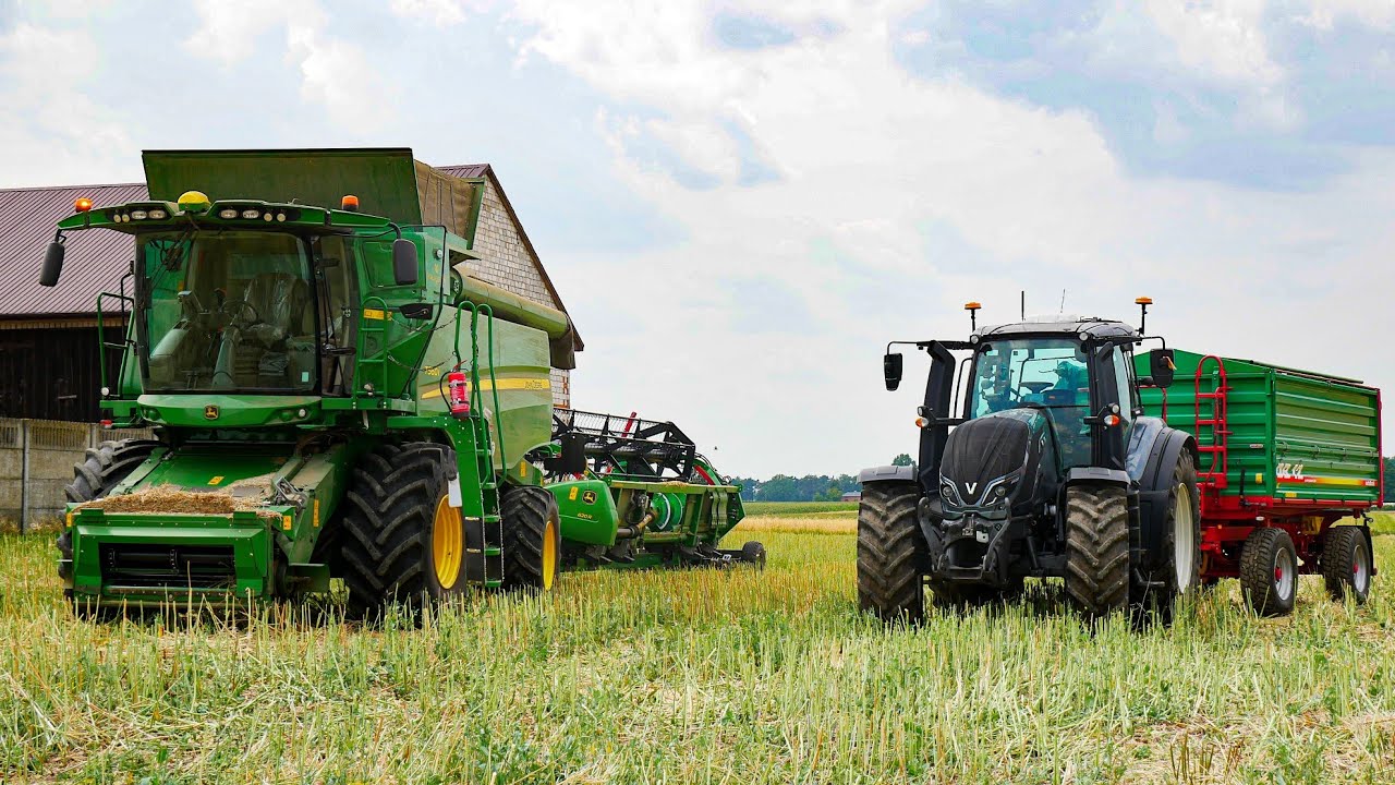 ☆ Żniwa rzepaku z John Deerem ☆ Valtra t254 & John Deere T560i & Metal-Tech DB 12 ㋡AGRO janeQ㋡