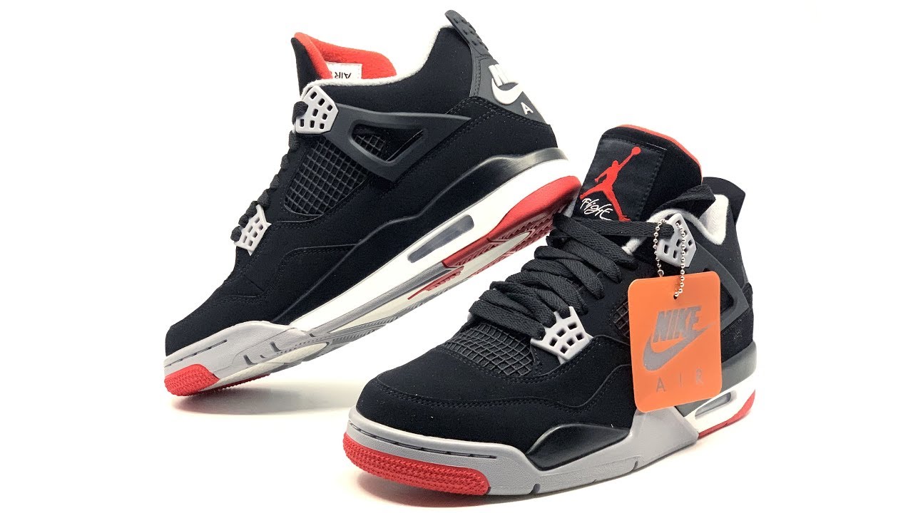 Air Jordan 4 Retro "BRED/Black Cement/The Shot" 2019 (Black/Fire Red-Cement Grey)