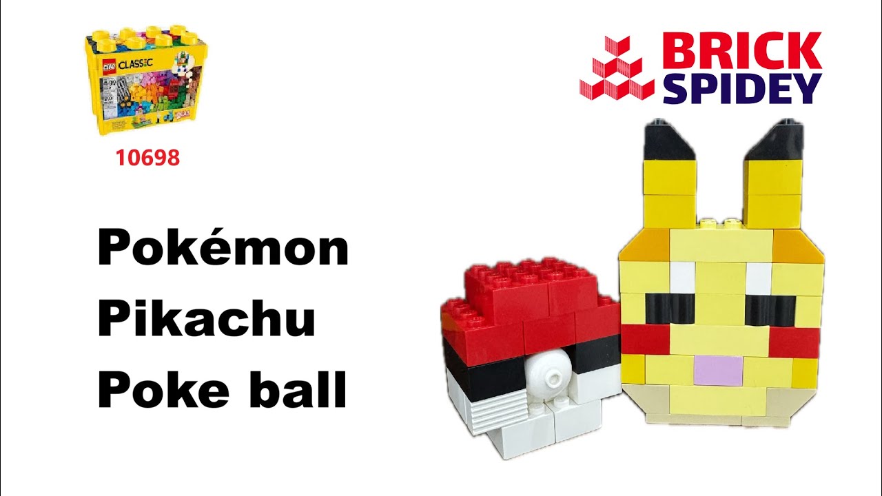 Lego 10698 How to build a Pokemon Pikachu and Poke Ball using Lego Classic 10698