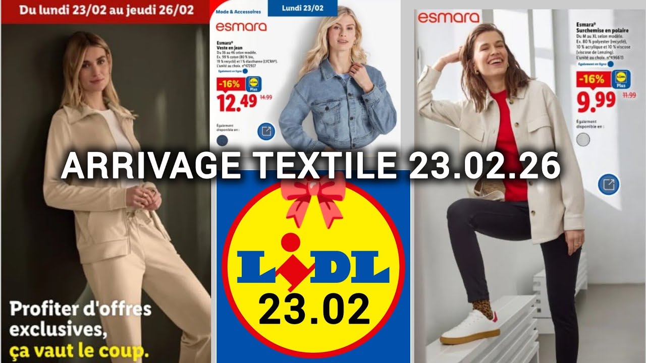 LIDL Arrivage de la Semaine 23/02/26 ❤️💛💙 PROMO TEXTILE ❤️💛💙 Maison & Décoration Bricolage Parkside
