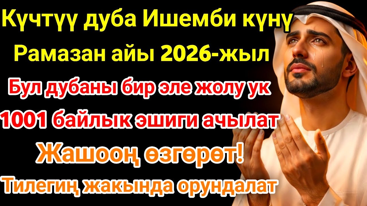Рамазан айындагы ЭҢ КҮЧТҮҮ ДУА! Бардык каалоолор кабыл болот! БАЙЛЫК, ПАЙДА ЖАНА БААКЫТ! 🌙✨