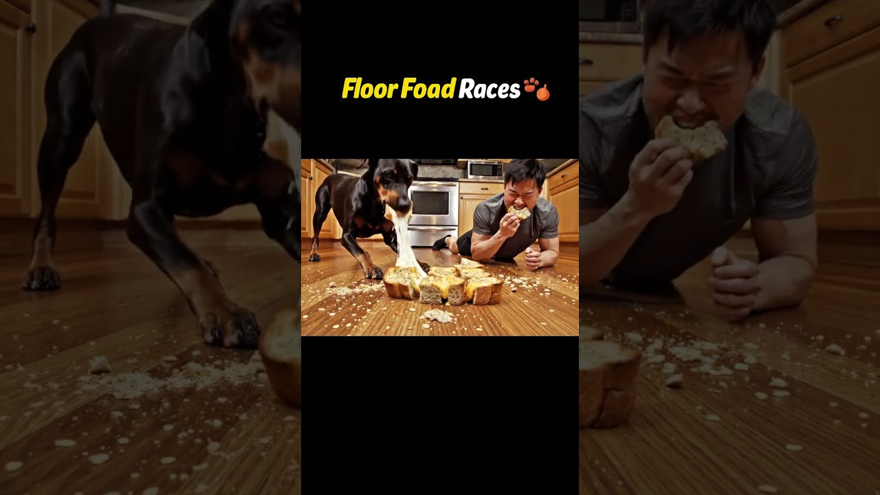 Dog vs Human Garlic Bread Race 🧄🐶 