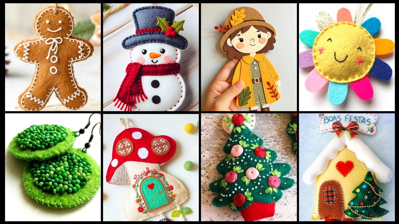 🎄Коллекция очаровательных изделий из фетра ручной работы ✂️ | Идеи для рождественского и повседне...