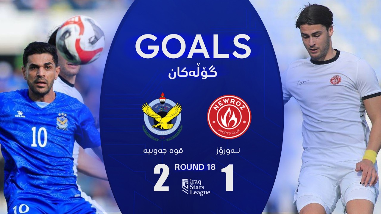 أهداف مباراة القوة الجوية 2-1 نوروز - دوري نجوم العراق (الجولة 18) | المعلق: حسين سمير
