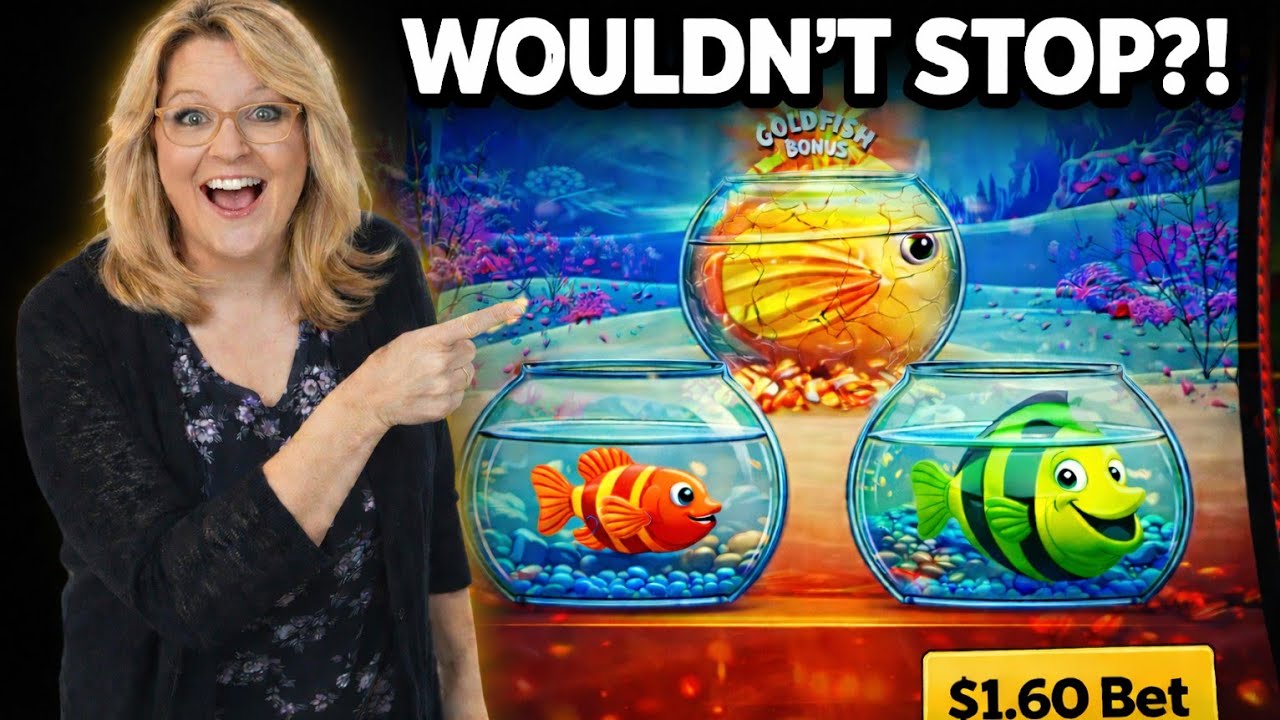 $1.60 Bet →  3 Bonuses! Goldfish Feeding Time Deluxe Treasure Delivers!