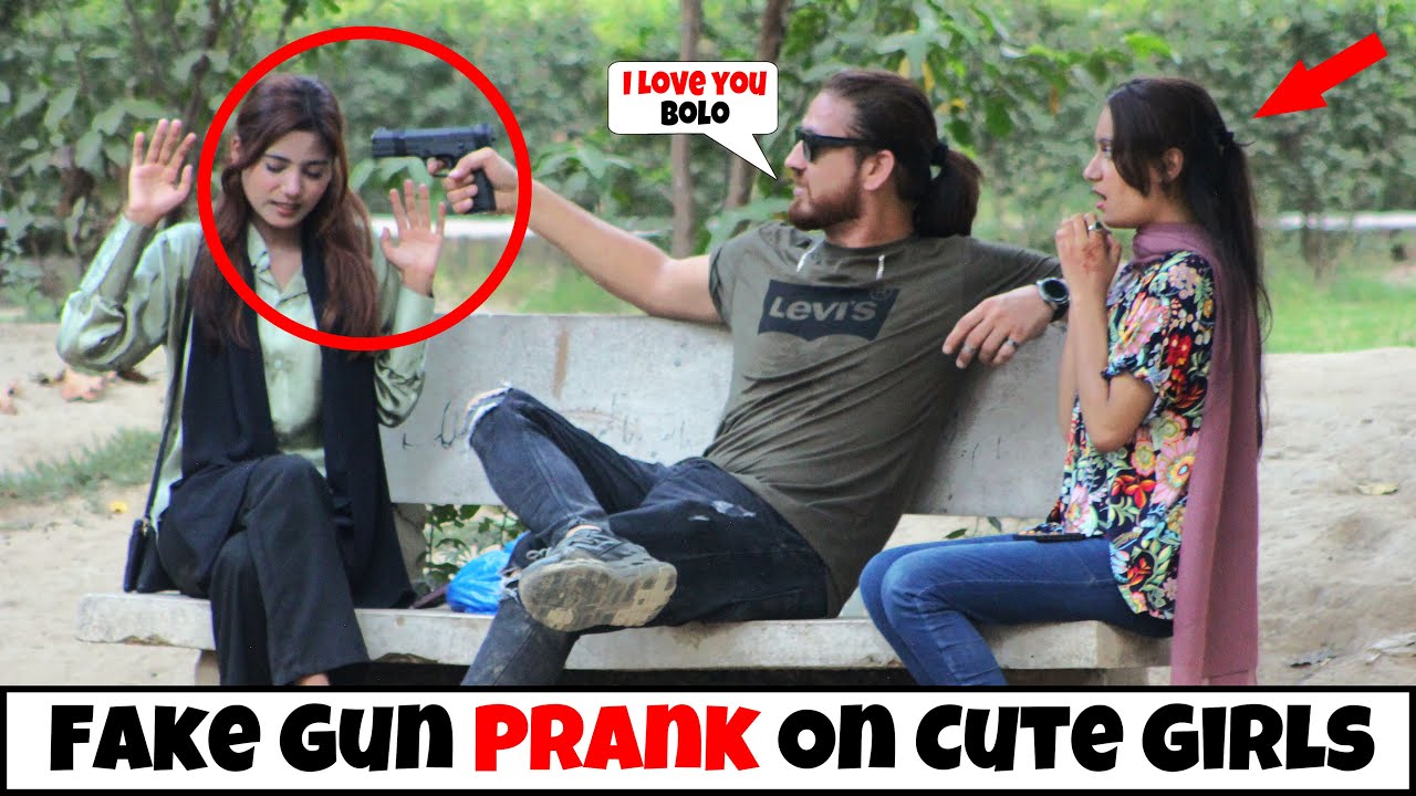 Fake G-U-N Proposing Prank On Cute Girls ❤️ Part 10 | Epic Reactions 😂😜