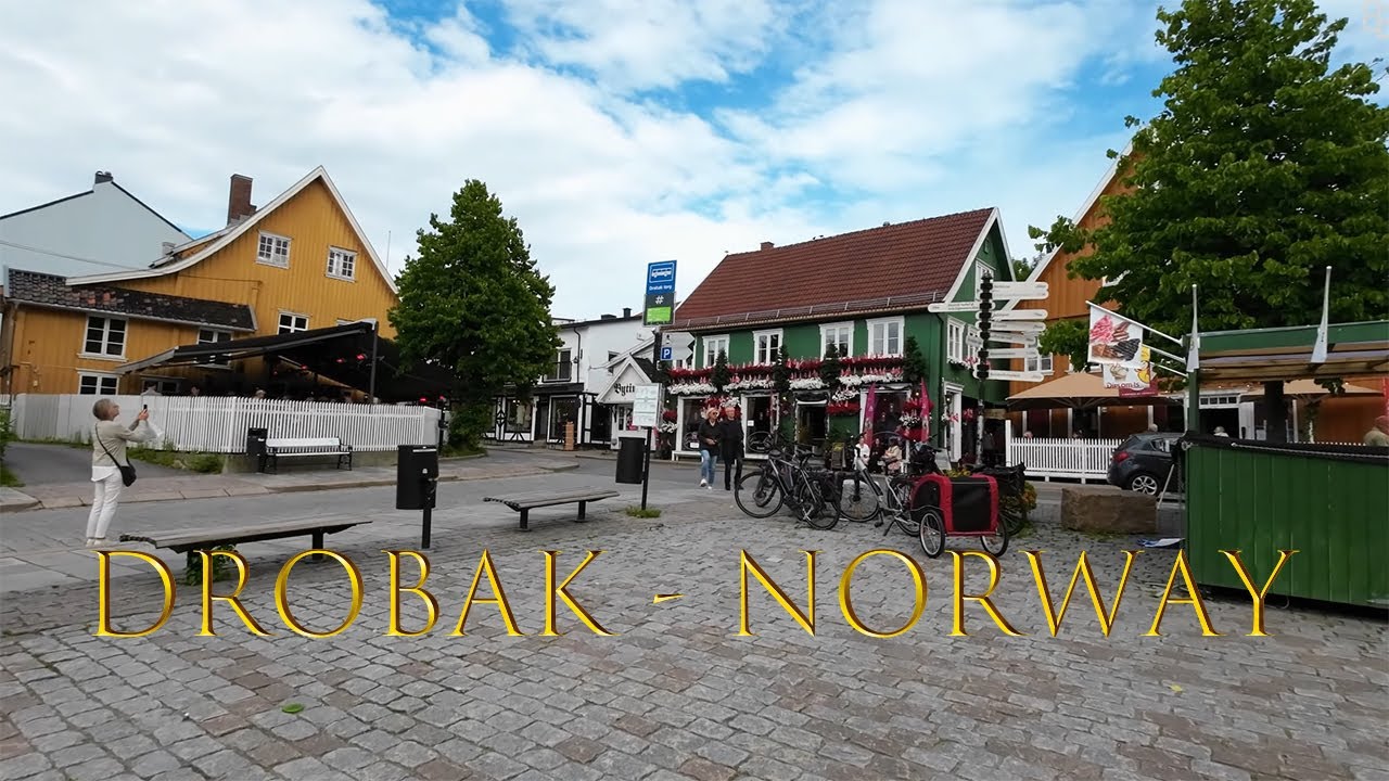 🎥 Drøbak, Norway – Peaceful Coastal Walk | 4K Walking Tour with Natural Ambience