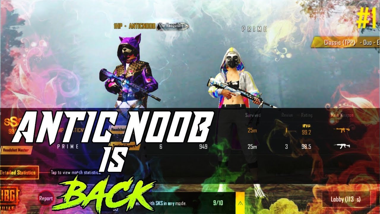 ANTIC NOOB IS BACK PUBG MOBILE BEST MOMENTS AND GAMEPLAY M416 THE GOD GUN BY ANTIC NOOB