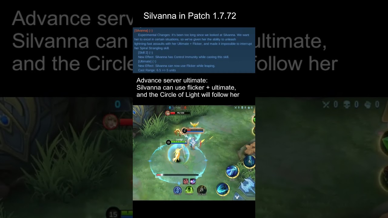 Silvanna Skill 2 and Ultimate Buff in Patch 1.7.72 | MLBB #shorts