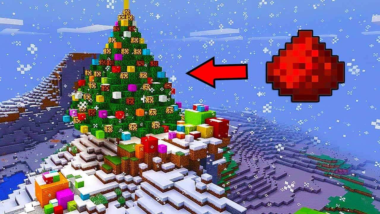 Большая рождественская ёлка в редстоуне Minecraft Build Hacks