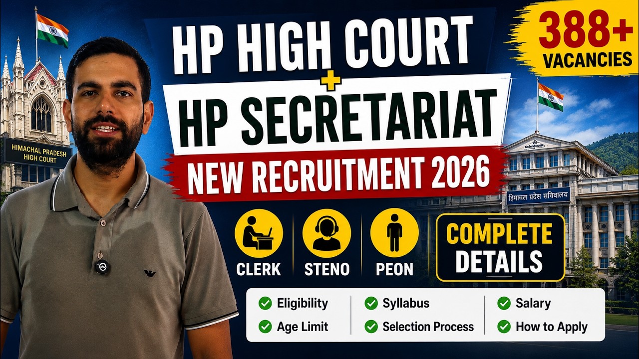 HP Recruitment 2026 | 388+ Vacancies | Clerk, Steno, Peon