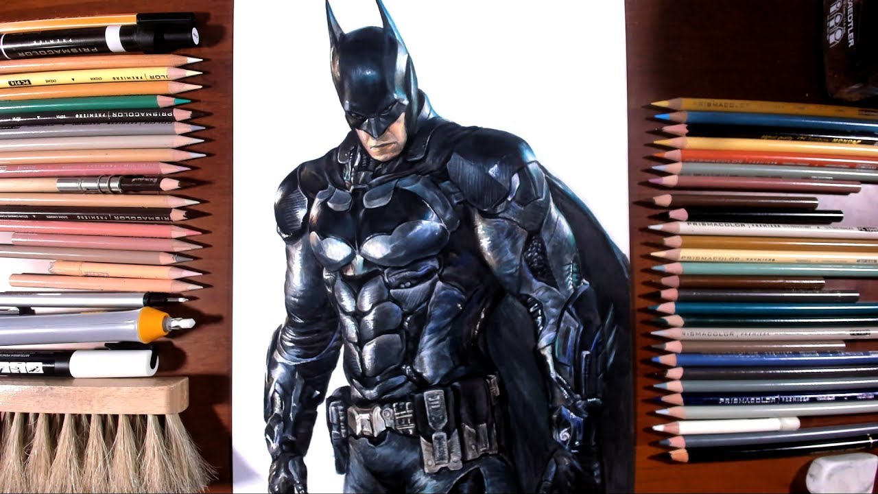 Drawing Batman on Game[Batman: Arkham Knight] - marki draws, colored pencil