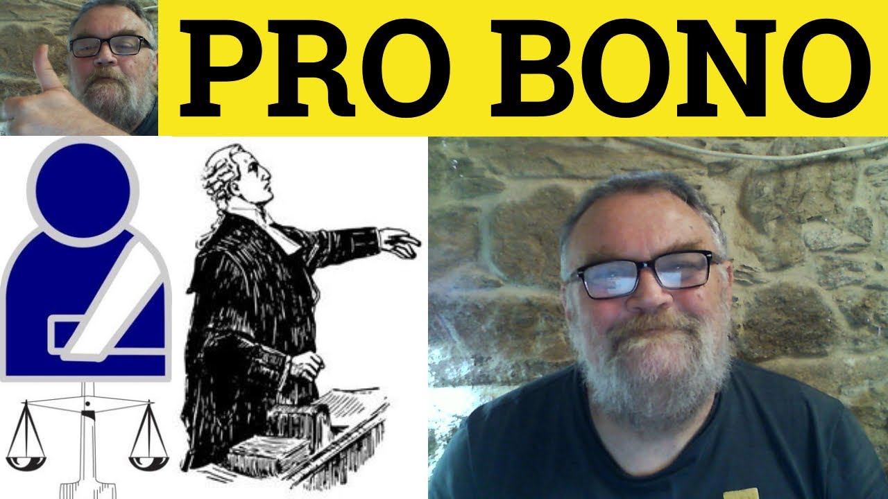 🔵 Pro Bono - Pro Bono Meaning - Legal English - Pro Bono Examples