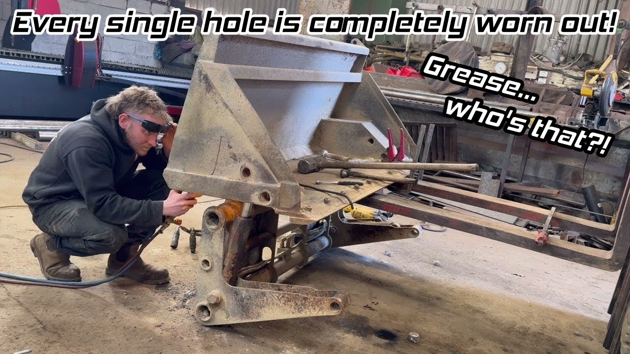 Rebuilding COMPLETELY worn out skid steer toe tip bucket! Part 1