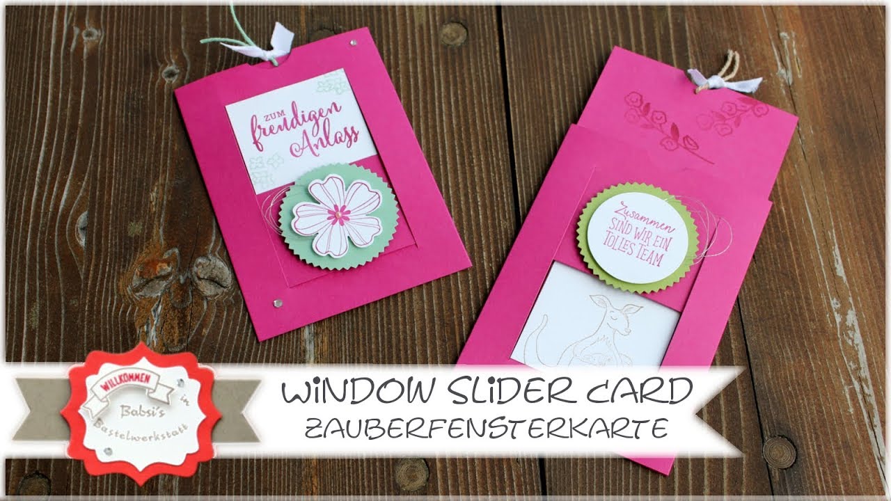 Besondere Kartenform Window Slider Karte - Zauberfensterkarte mit Produkten von Stampin´Up!