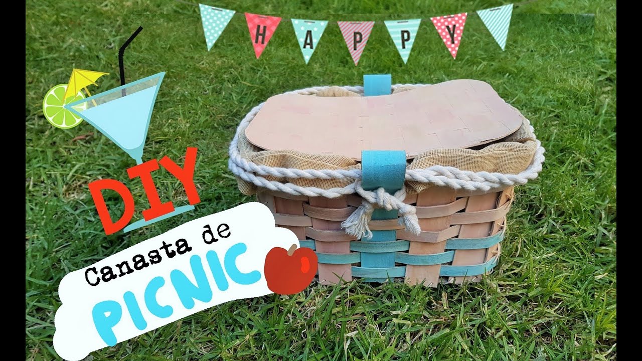 Como hacer una canasta de picnic. How to make a picnic basket.