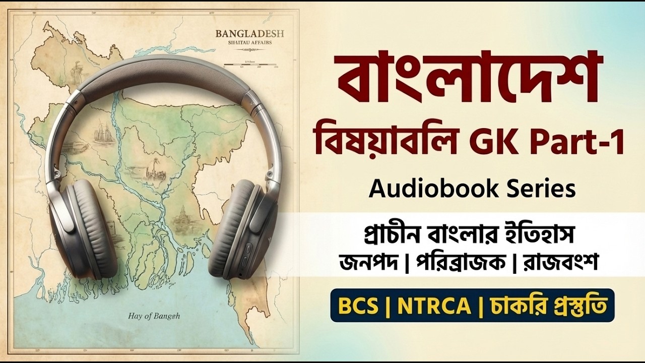 বাংলাদেশ বিষয়াবলি GK  Part- 1 | প্রাচীন যুগ থেকে মুঘল বংশ, জনপদ, পরিব্রাজক, রাজবংশ | Audiobook | BCS