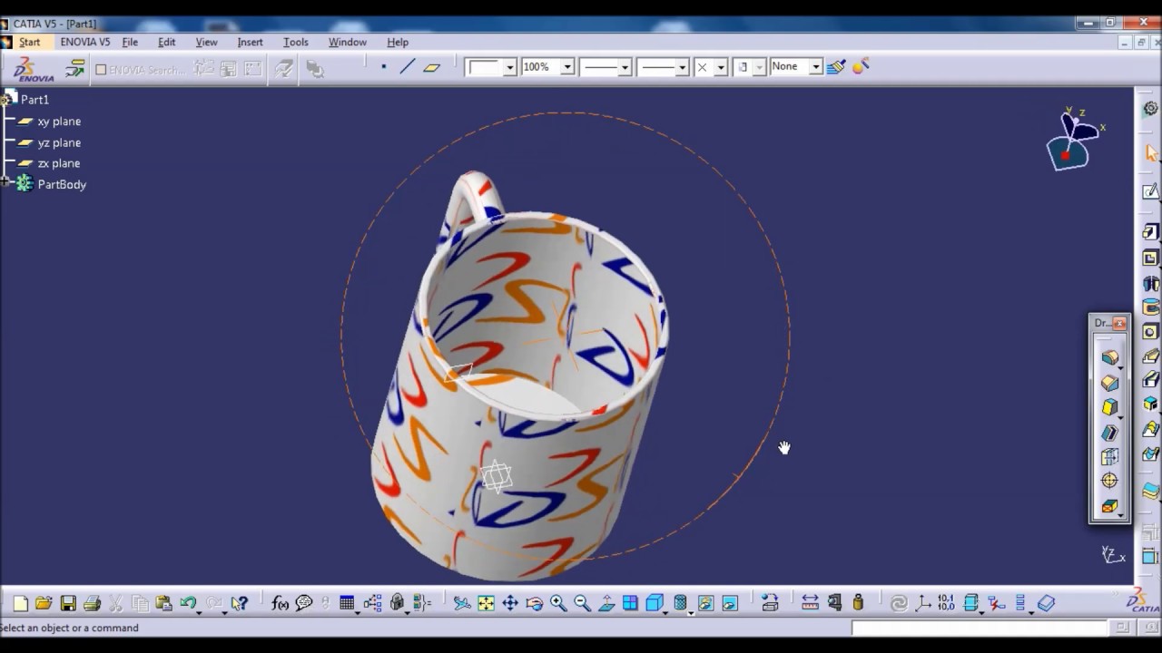 CATIA   PART DESIGN   OBJEMOV&Eacute; MODELOVANIE ŤAHAN&Iacute;M PROFILU PO DR&Aacute;HE ZADANEJ KRIVKOU