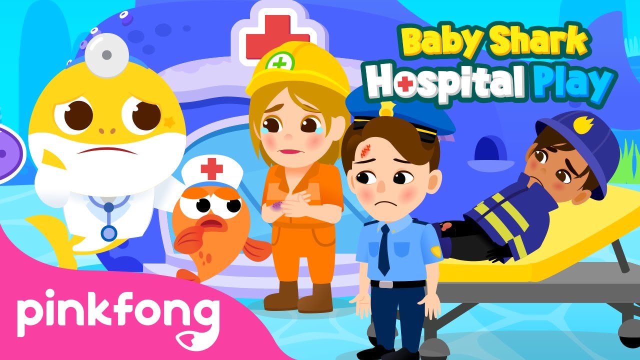 OUCH! 🩹 The Police Officer is hurt! 👮🏼‍♀️ | Baby Shark's Hospital Play | Kids Cartoon | Pinkfong
