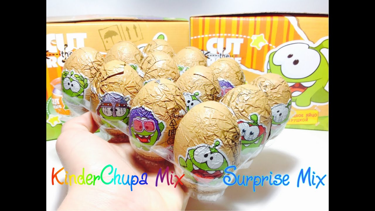 АМ НЯМ 2 Шоколадные Сюрпризы Cut the Rope НОВАЯ СЕРИЯ 2016 - OM NOM chocolate surprise eggs opening