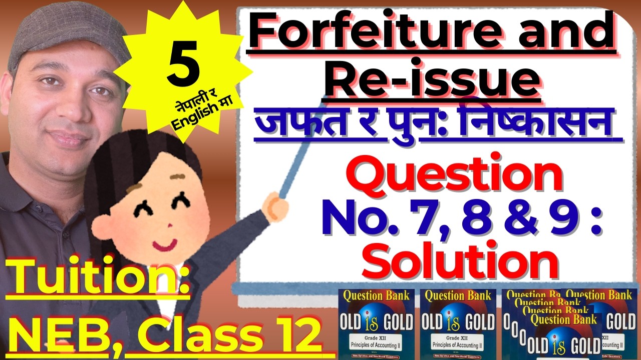 Forfeiture/Re-issue, Q.No.7, 8 and 9: solution| Day 63|