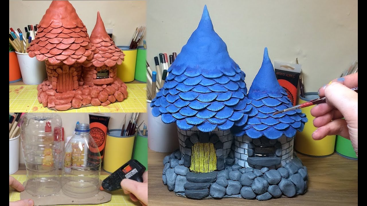 How To Make a Terracotta Clay Fantasy Mushroom House , Fairy Mushroom Castle