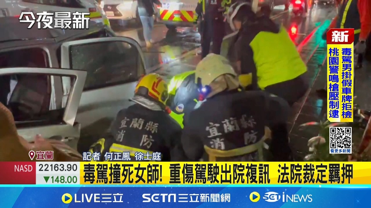 毒駕撞死女師! 重傷駕駛出院複訊 法院裁定羈押｜三立新聞網 SETN.com