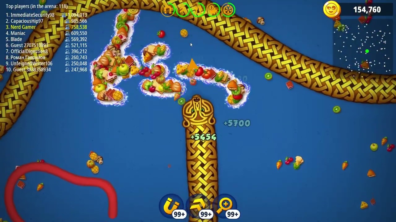 🐍WORMSZONE.IO | Giant Slither Snake TOP 01 / Epic Worms Zone Best Gameplay!