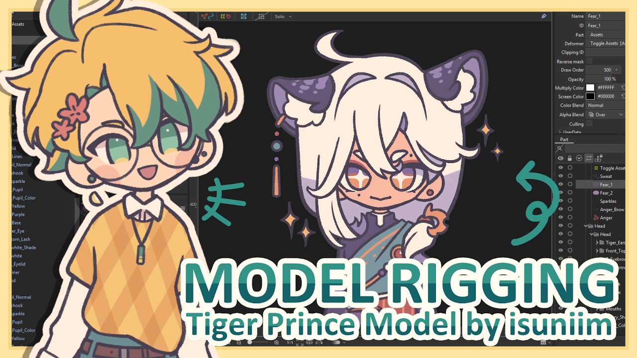 〖 LIVE2D RIGGING 〗ARTMESHING A TIGER PRINCE 『 ohayuzuru 』
