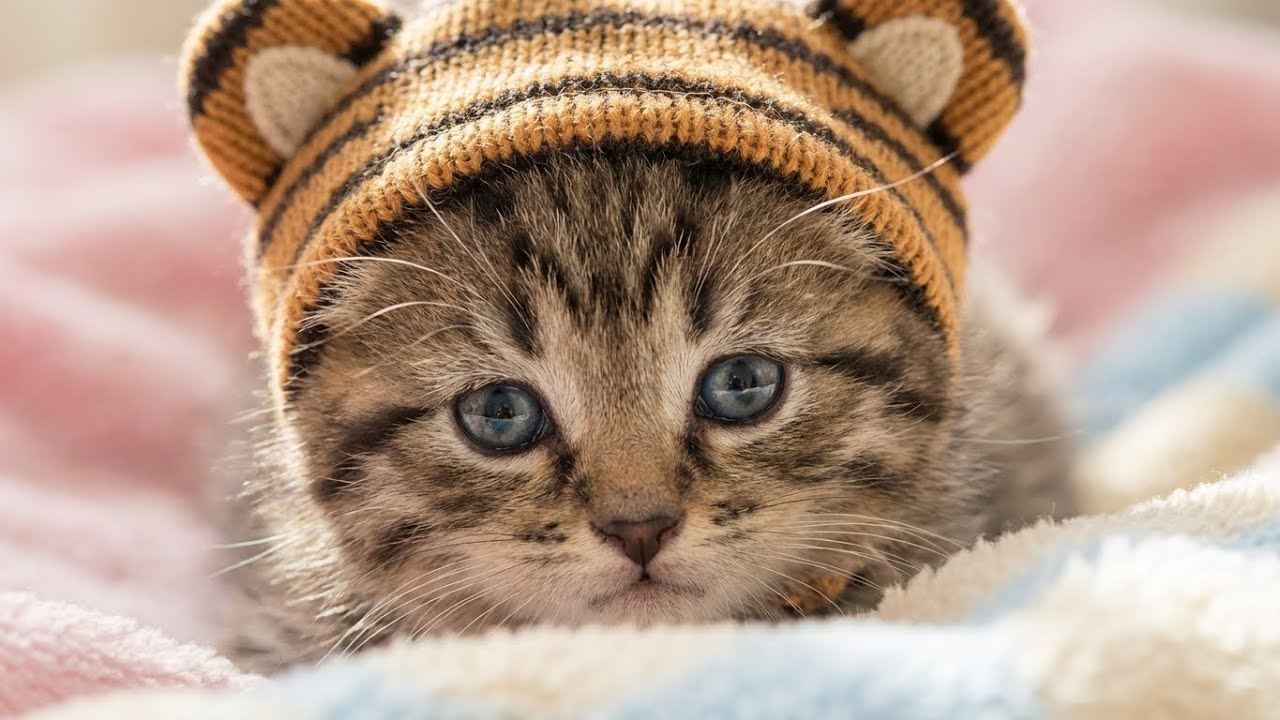 Mama Cat Trims Fur on the Farm and Makes Tiger Hat For Kittens At Home 🐾🎩🐯