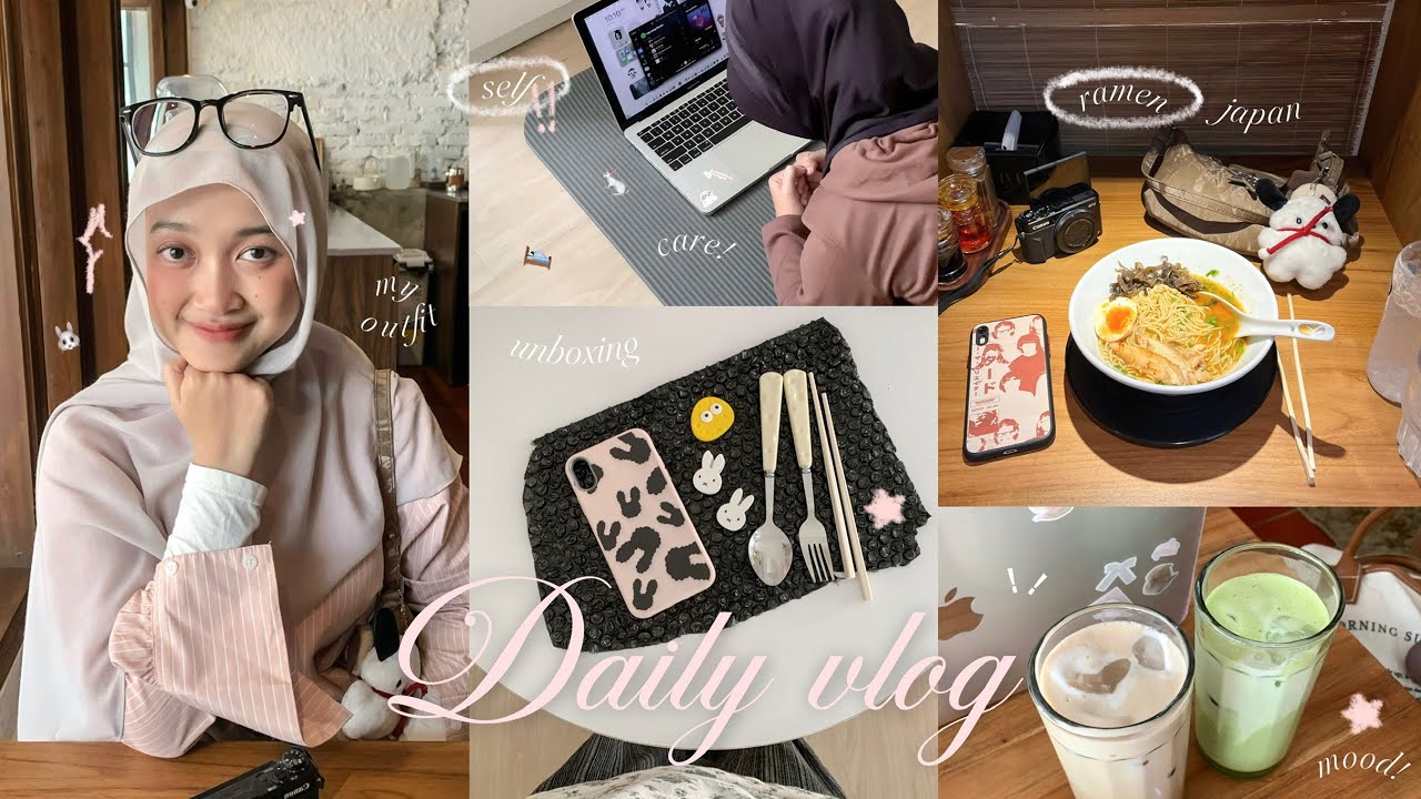 daily vlog🐰🥟: productive 7am , making pancake , unboxing ,workout , cute cafe , ramen , cozy night🛌