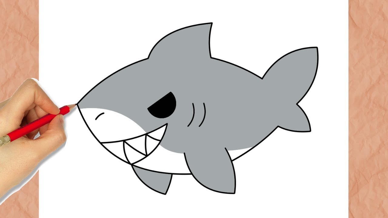 Cómo Dibujar un Gran Tiburón Blanco (Paso a Paso)