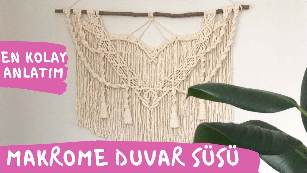Kolay Makrome Duvar Süsü (Detaylı Anlatım) / Macrame Wall Hanging / DIY