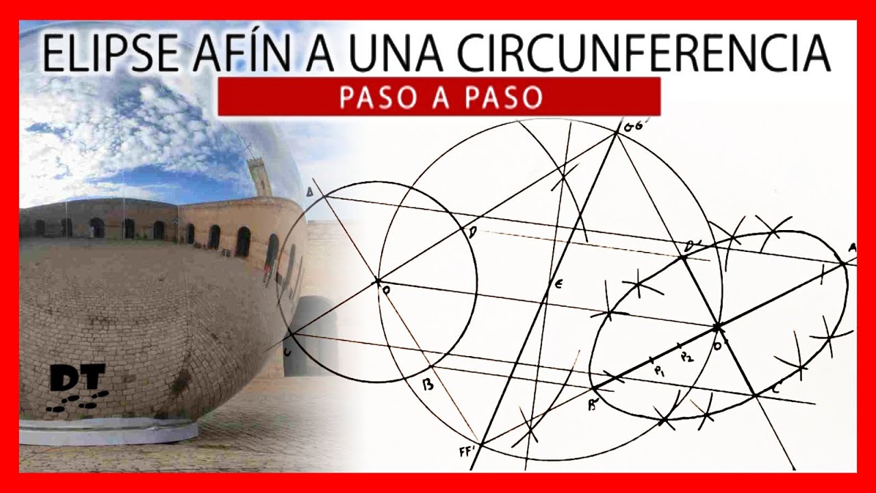 💯📐🖊 ELIPSE afín a una circunferencia 📐 AFINIDAD de una circunferencia 📐 Dibujo técnico paso a paso