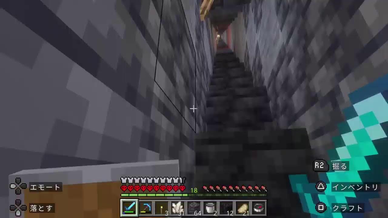 マイクラ　ハードコア一日目