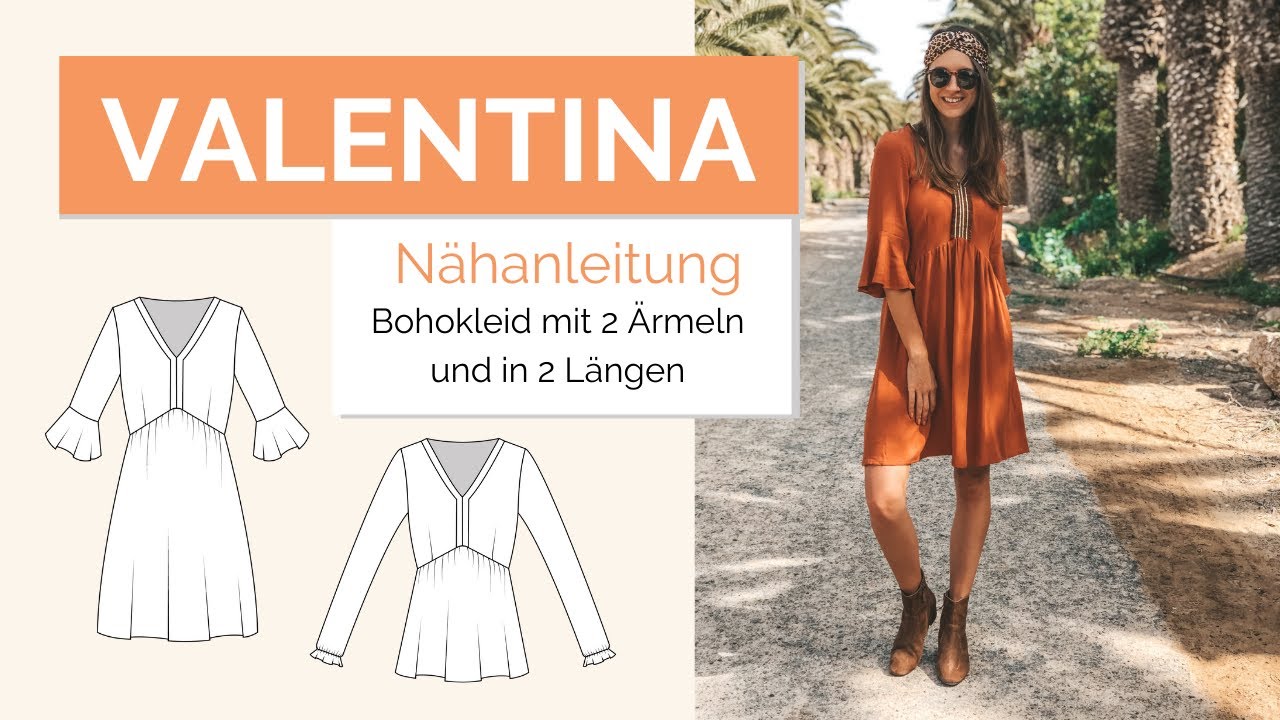 Bohokleid Valentina Nähanleitung / Blende nähen, Smoken und Ärmel einsetzen