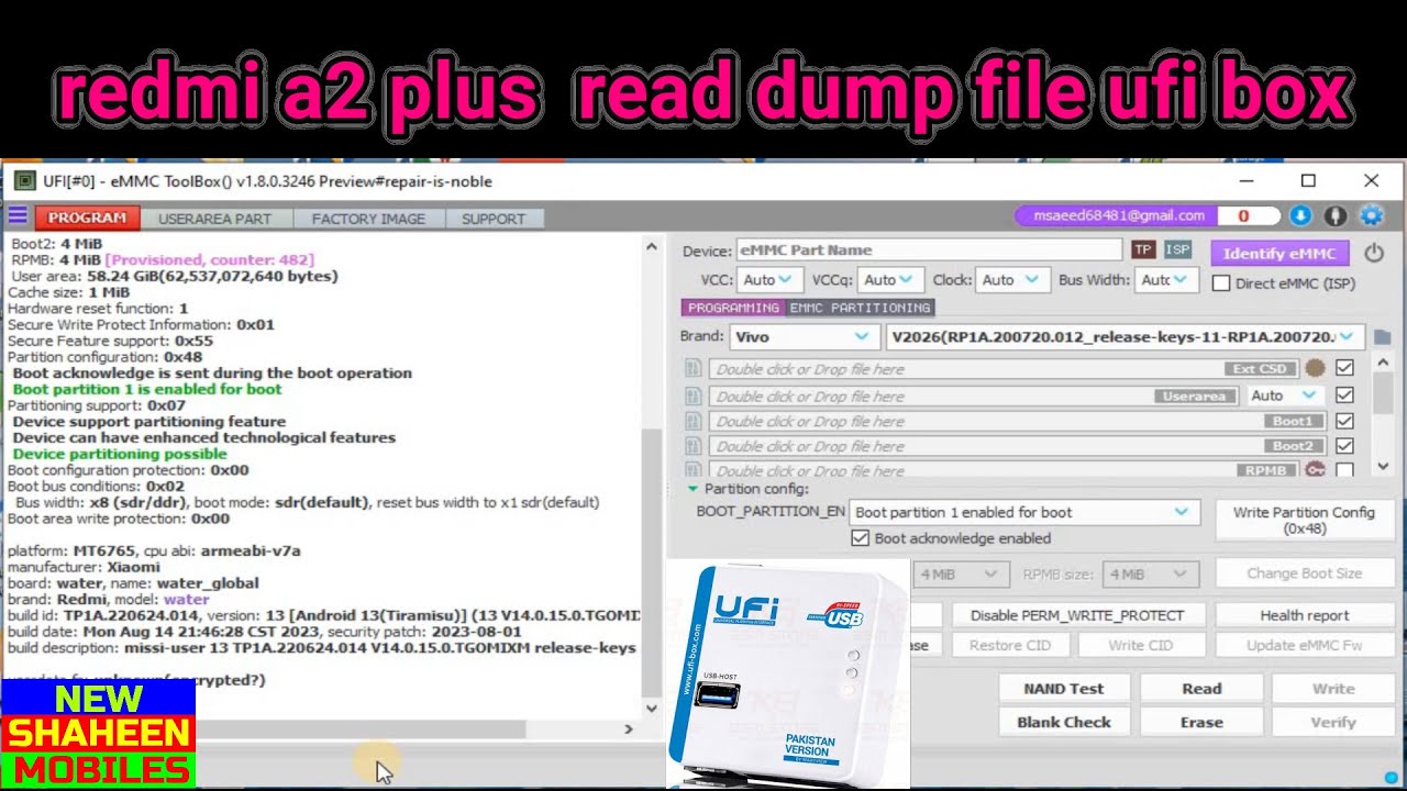 Redmi A2/A2+  POCO C51 (water) Global read dump file ufi box  by new shaheen mobiles